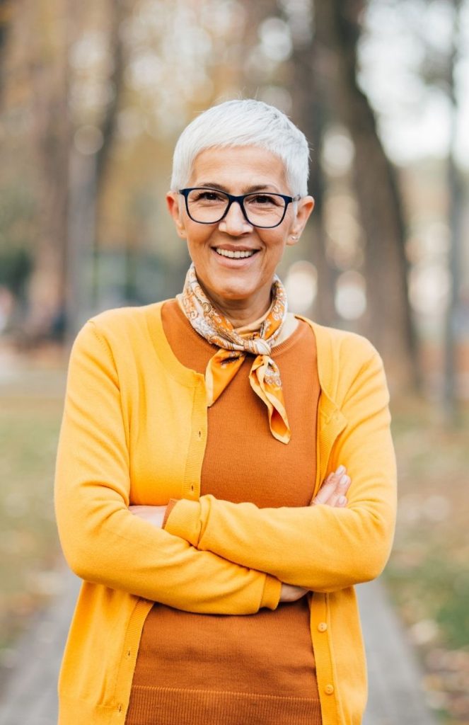 Medicare adult orange sweater
