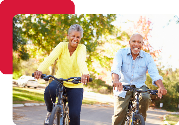couple riding bikes